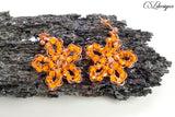 Wire crochet flower earrings
