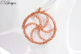 Wire crochet pinwheel earrings ⎮ For rainbow color, sparkle, women