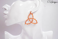 Wire crochet trinity knot earrings