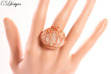 Pumpkin wirework cabochon ring