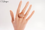 Pumpkin wirework cabochon ring