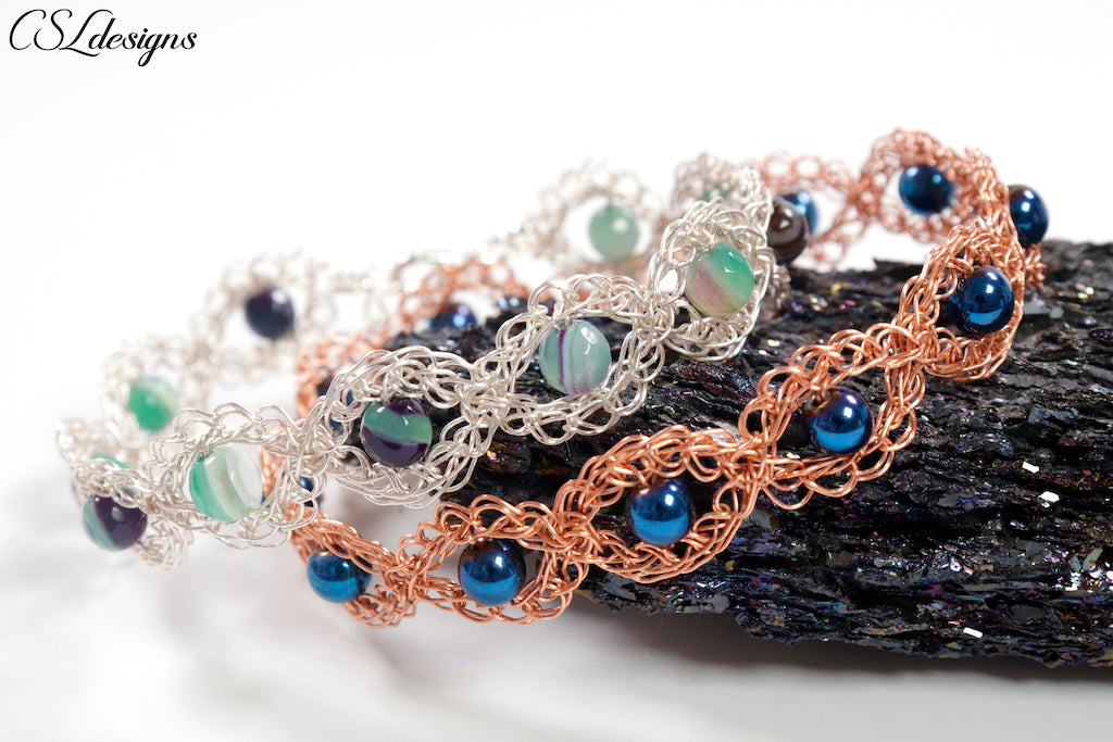 Beaded twisted wire kumihimo bracelet ⎮ Copper oxidised – CSLdesigns shop
