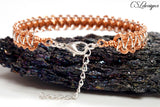 Unisex wire macrame bracelet ⎮ Silver and copper