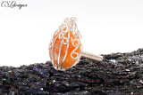 Pumpkin wirework cabochon ring