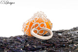 Pumpkin wirework cabochon ring