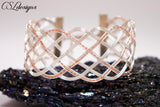 Open wirewoven bracelet ⎮ Silver and copper