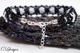 Monochrome kisses beaded kumihimo bracelet ⎮White and black