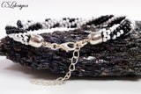 Zebra beaded kumihimo bracelet ⎮White and black