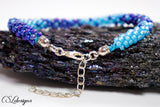 Ombre beaded kumihimo bracelet ⎮ Blue