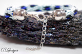 Leopard print kumihimo bracelet ⎮ Blue