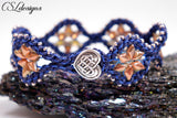 Starry diamonds kumihimo bracelet ⎮ Blue and copper