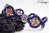 Starry diamonds kumihimo bracelet ⎮ Blue and copper