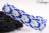 Woven macrame bracelet ⎮ Blue and silver