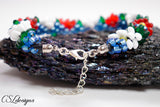 Water lilies beaded kumihimo bracelet ⎮ Multicolour