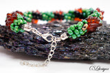 Hedgehog beaded kumihimo bracelet ⎮ Multicolour