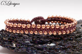Easy macrame bracelet ⎮ Maroon and copper
