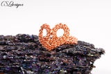 Heart wire kumihimo ring ⎮ Copper