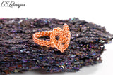 Heart wire kumihimo ring ⎮ Copper
