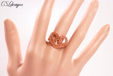 Heart wire kumihimo ring ⎮ Copper