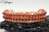 Wire woven kumihimo bracelet ⎮ Copper and red