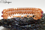 Wire woven kumihimo bracelet ⎮ Copper and red