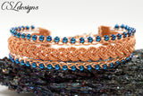 Triple braid wirework bracelet ⎮ Copper and blue