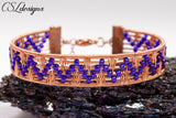 Fire and ice wirework bracelet ⎮ Copper and blue