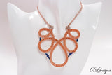 Eternal loops wire kumihimo necklace ⎮ Copper and blue