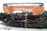 Triple braid wirework bracelet ⎮ Copper and blue