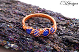 Candy spirals wirework ring ⎮ Copper and blue