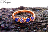 Candy spirals wirework ring ⎮ Copper and blue