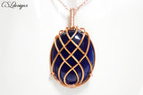 Celtic lace wirework necklace⎮ Copper and dark blue