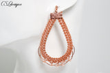 Laced wire kumihimo earrings ⎮ Copper