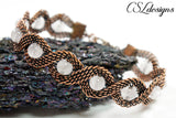 Beaded twisted wire kumihimo bracelet ⎮ Copper oxidised