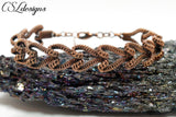 3D hearts wirework bracelet ⎮ Copper oxidised