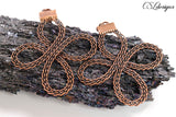 Celtic wire kumihimo earrings ⎮ Copper oxidised