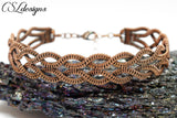 Intertwining wirework bracelet ⎮ Copper oxidised