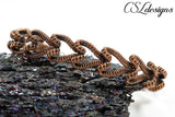 3D hearts wirework bracelet ⎮ Copper oxidised