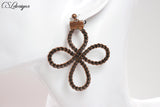 Celtic wire kumihimo earrings ⎮ Copper oxidised