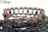 Art deco wirework bracelet ⎮ Copper oxidised