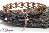 3D hearts wirework bracelet ⎮ Copper oxidised