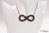 Infinity wire kumihimo necklace ⎮ Copper oxidised