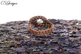 Infinity wire kumihimo ring ⎮ Copper oxidised