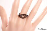 Infinity wire kumihimo ring ⎮ Copper oxidised