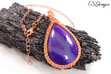Cabochon wire kumihimo necklace ⎮ Copper and purple