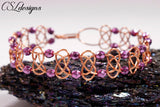 Josephine knot wirework bracelet ⎮ Copper and purple