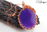 Roses wirework cabochon necklace ⎮ Copper and purple