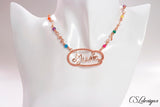 Music wirework necklace ⎮ Copper and multicoloured