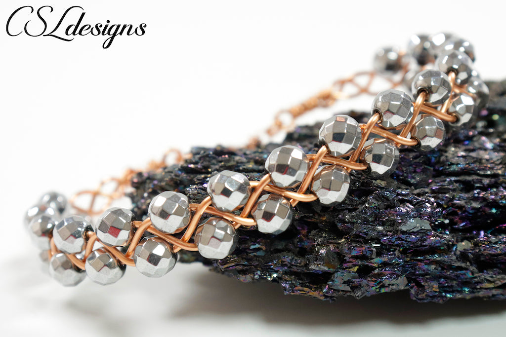 Outside beaded wirework braided bracelet tutorial – CSLdesigns shop