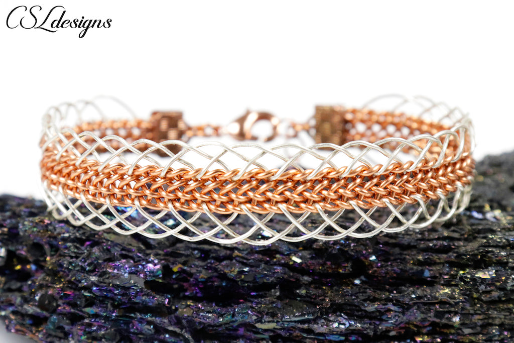 Laced wire kumihimo bracelet ⎮ Silver – CSLdesigns shop